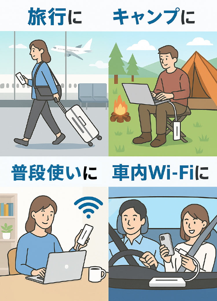 Omira トラベルWiFi 旅行 キャンプ 車内 普段使い 多用途利用